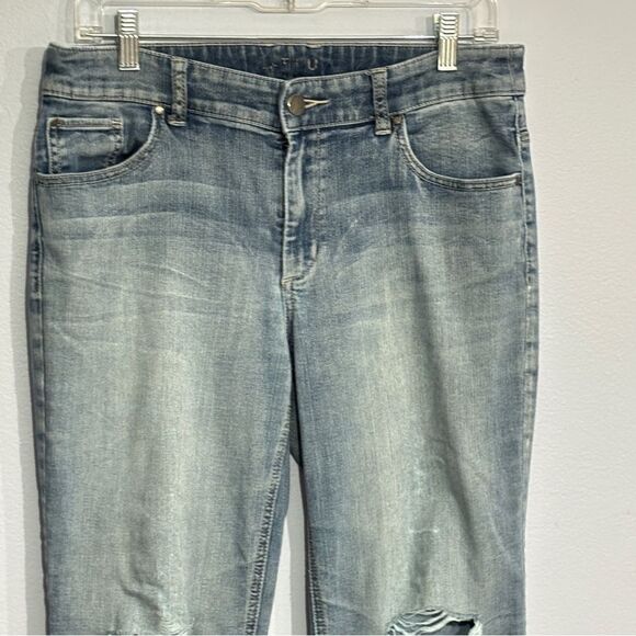 Chico’s | Women’s Platinum Ultimate fit size 0.5 Stretch Denim Blue Jeans - Picture 4 of 14